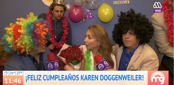 Mucho Gusto sorprendió a Karen en su cumpleaños: Luis Jara y José Miguel Viñuela interrumpieron su programa radial