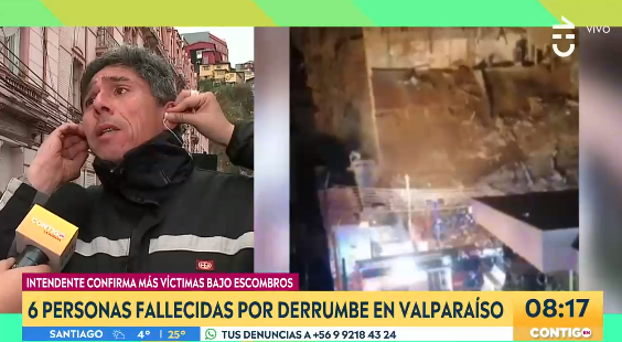 Hombre relató cómo sus nietos se salvaron en derrumbe de Valparaíso