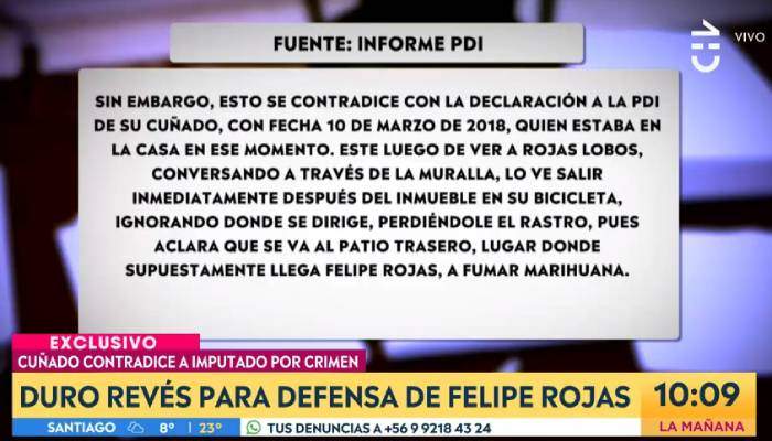 Filtran declaración del cuñado de Felipe Rojas que dejaría en evidencia contradicción