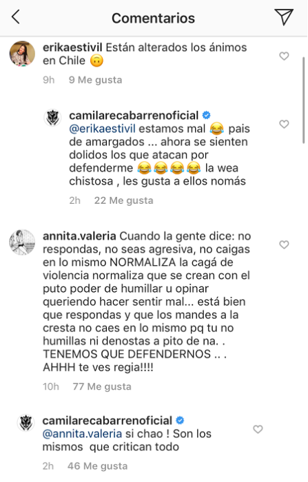 camila recabarren y look chileno