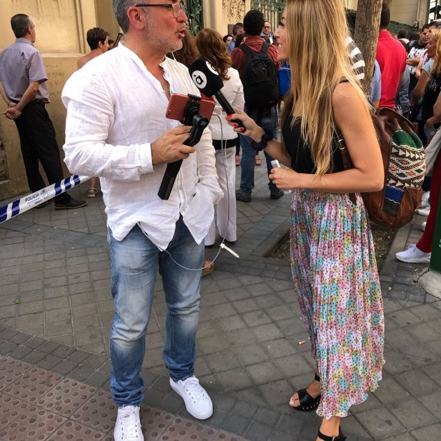 Luis Jara en funeral de Camilo Sesto