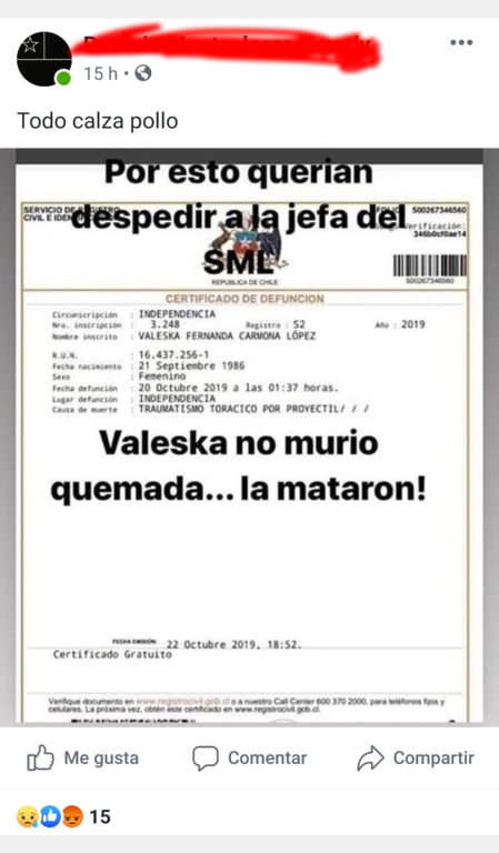Certificado de defunción