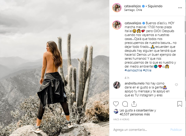 Cata Vallejos posó con el torso desnudo
