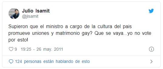 tuits homofóbicos de julio isamit