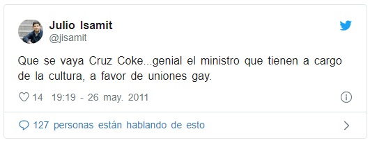 tuits homofóbicos de julio isamit