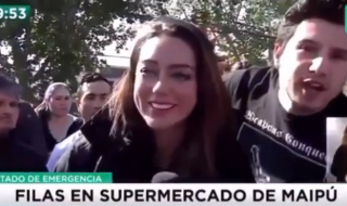periodista de Mega Clarissa Muñoz vivió tenso despacho con manifestante