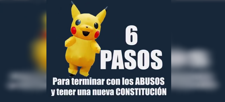 Viral explica los 6 pasos para tener una nueva Constitución con personajes íconos de las protestas