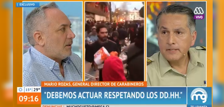 La crítica que se ganó Mucho Gusto por entrevista al general director de Carabineros Mario Rozas