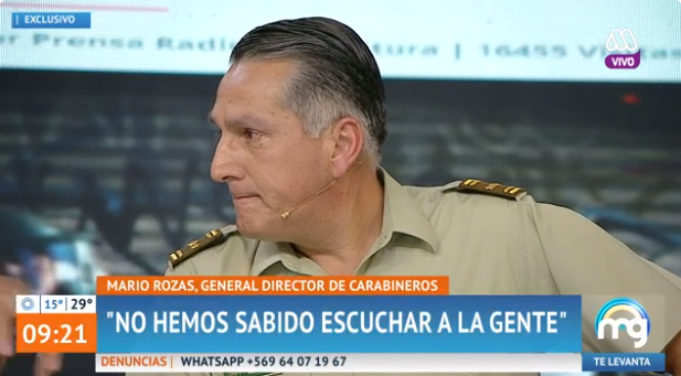 La crítica que se ganó Mucho Gusto por entrevista al general director de Carabineros Mario Rozas