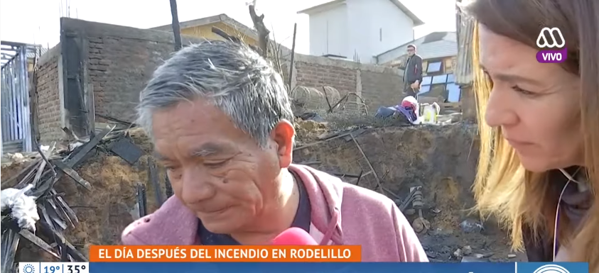 vecino de Rodelillo relató que por tercera vez se le quemó su casa
