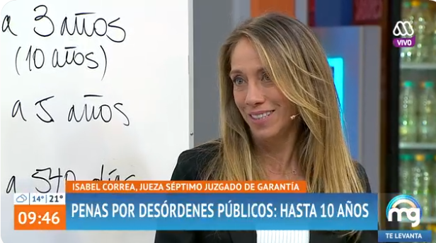 jueza explica penas por delitos más frecuentes durante crisis