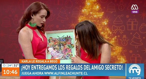 Karla Constant sorprendió a Begoña Basauri en amigo secreto con regalo hecho a mano