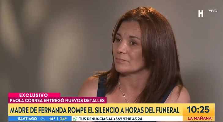 Madre de Fernanda Maciel a horas de su funeral