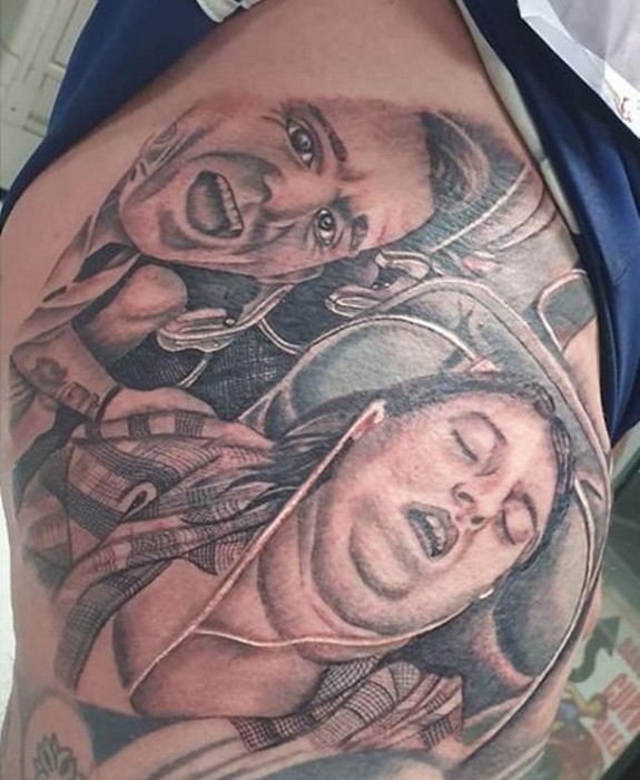 tatuaje pareja durmiendo