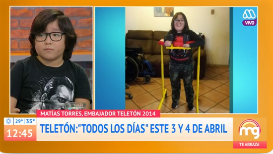 Impacto por reaparición de Matías Torres, embajador de la Teletón 2014
