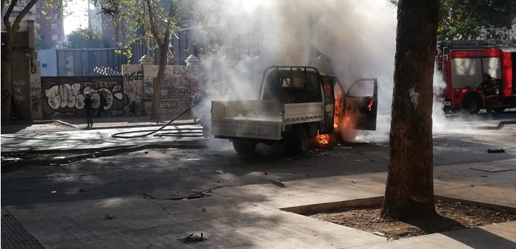 camioneta incendiada