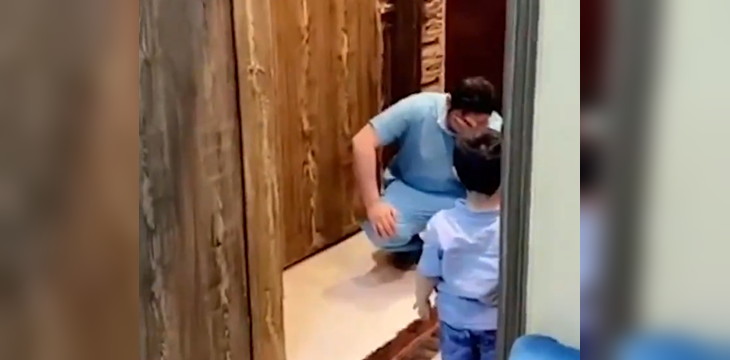 Enfermero no puede abrazar a su hijo