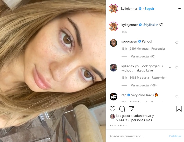 Kylie Jenner sin maquillaje