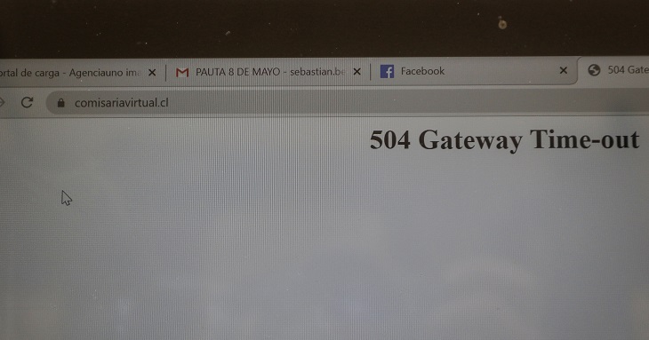 Comisariavirtual.cl en mantenimiento: estará habilitado a más tardar a las 22:00 horas, según vocera