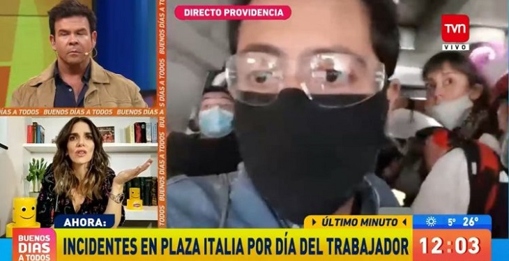 Equipo del Buenos Días a todos es detenido en vivo mientras cubrían manifestaciones en Plaza Italia