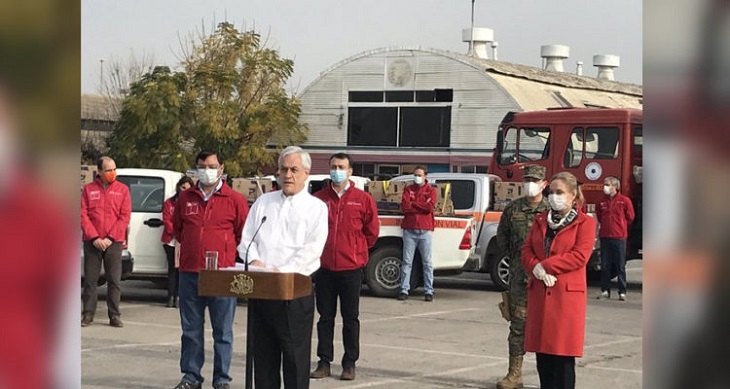 Presidente Piñera compromete entrega de 60 mil cajas diarias de alimentos durante la próxima semana