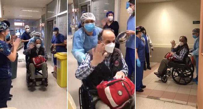 Venció al COVID-19: emotiva alta a paciente que estuvo 45 días conectado a ventilador en Victoria