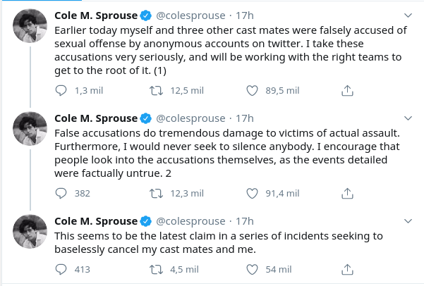 Cole Sprouse y Lili Reinhart alzan la voz ante denuncias que recibieron por acoso y abuso sexual