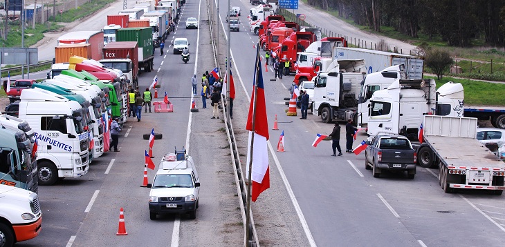 Paro de camioneros en Valparaíso