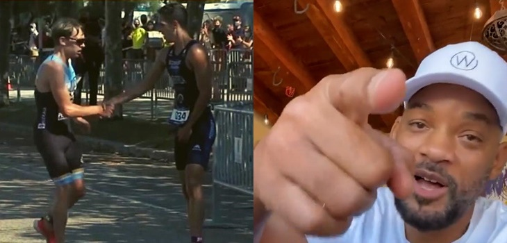 El aplaudido gesto de triatleta con rival que se equivocó de camino y que hizo llorar a Will Smith
