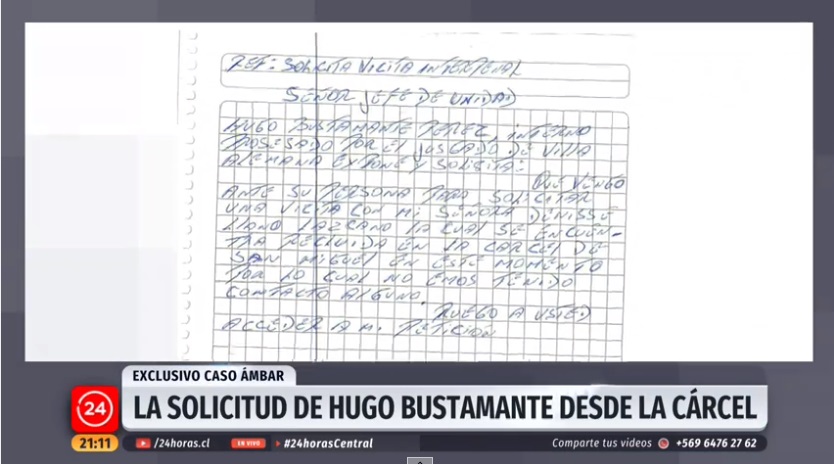 Hugo Bustamante pidió ver a su esposa