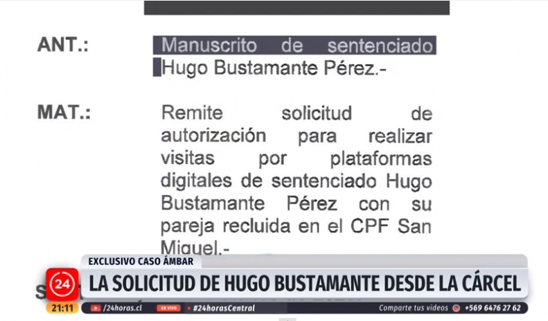 Hugo Bustamante pidió ver a su esposa