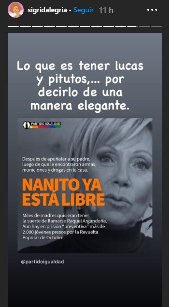  el mensaje sin filtro de Sigrid Alegría por caso 'Nano' Calderón