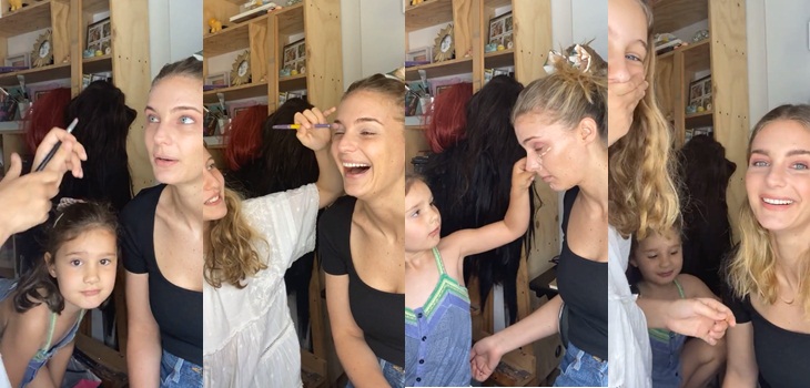 Josefina Montané realizó clase de maquillaje con sus hijas