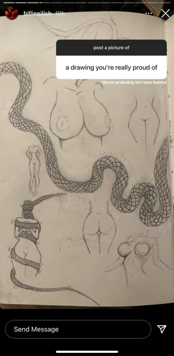 Billie Eilish perdió 100 mil seguidores por subir ilustraciones de desnudos: artista reaccionó