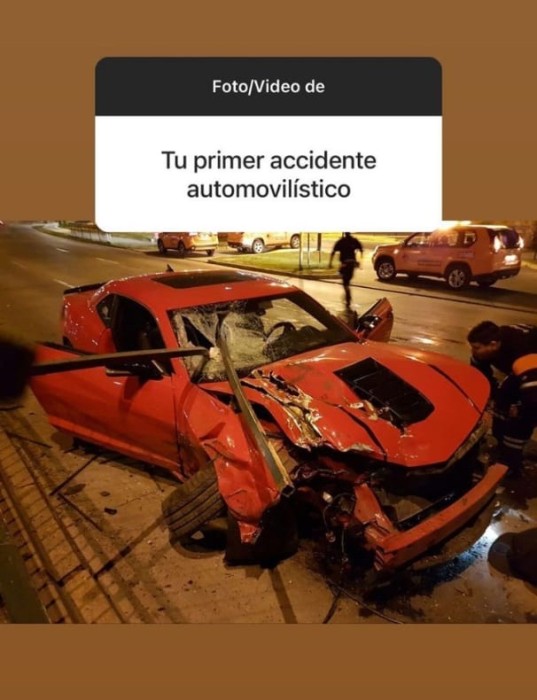 Nano Calderón mostró su vehículo chocado