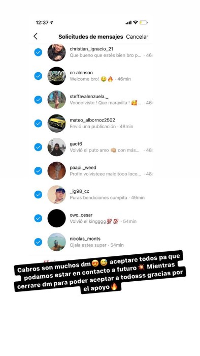 Nano Calderón se mostró contento con "bienvenida" de seguidores a Instagram: "Gracias por el apoyo"