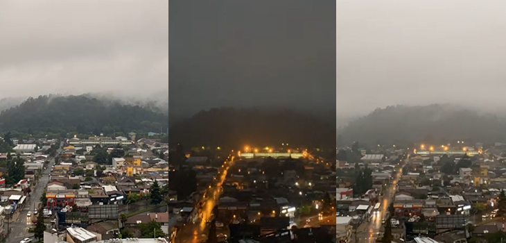 notable timelapse muestra cómo Temuco se oscurece durante el eclipse