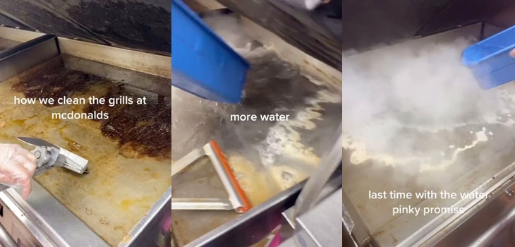 Trabajador de McDonald's muestra cómo se limpian las planchas de los locales y resultado es viral