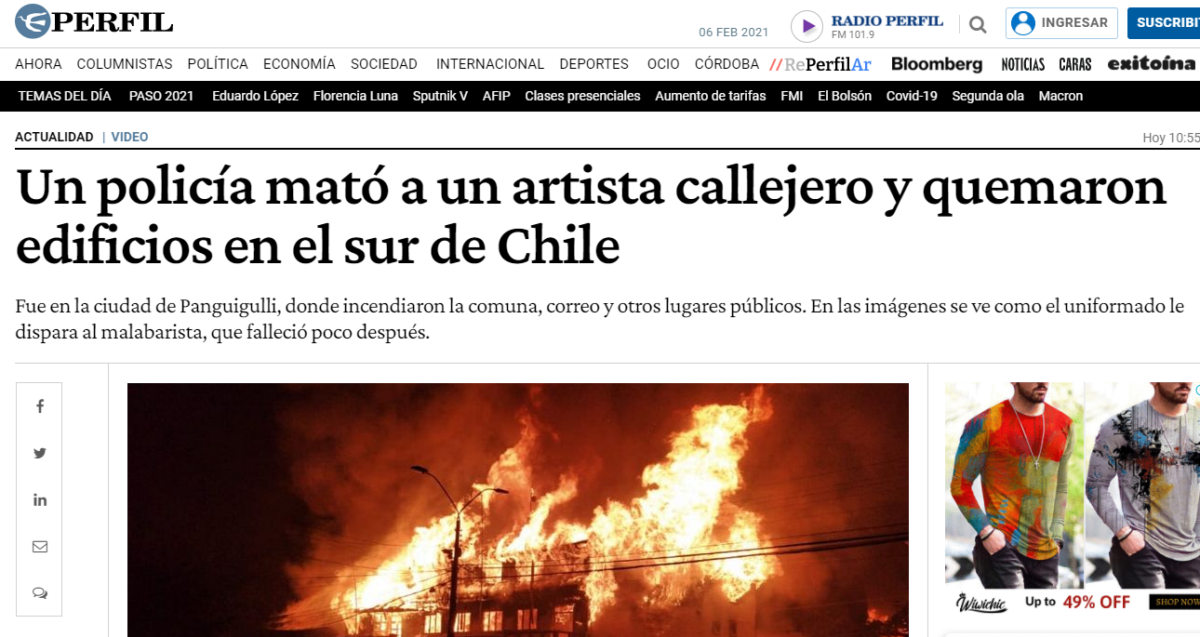 portadas internacionales por muerte de malabarista