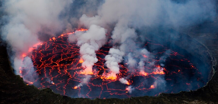 erupción de volcán en RDCongo