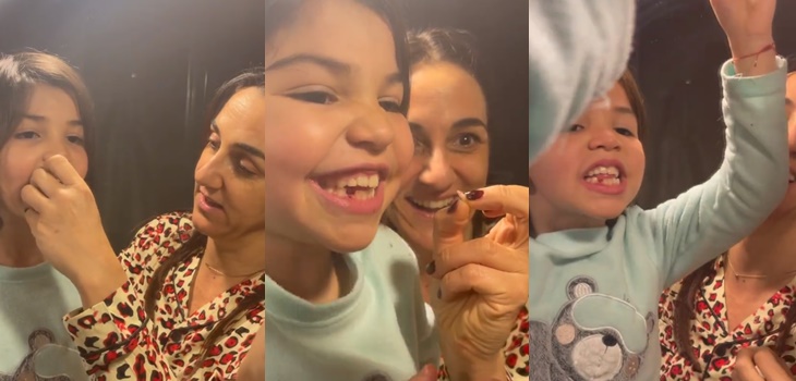 "¡Me tenía chata!": hija de Renata Bravo celebró que su madre le sacara diente de leche con su mano