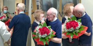 Emotivo reencuentro entre pareja de adultos mayores separados hace meses por el COVID se hizo viral