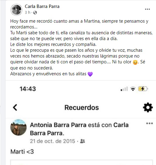 Recuerdo de Carla Barra sobre su Antonia y su sobrina Martina