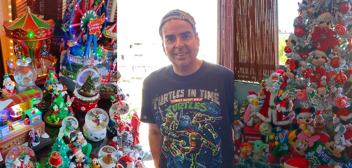 Productor de matinal de TVN Leo Jeria mostró su gran decoración navideña con 3 árboles y una villa