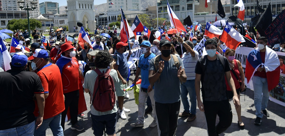 Marcha contra la migración irregular y delincuencia en Iquique