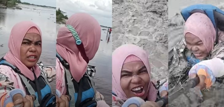Viralizan a jóvenes esperando ser arrastrados por tsunami en Indonesia pero no es lo que parece