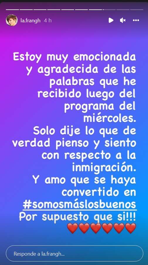 Fran García-Huidobro tras dichos sobre la inmigración: "Dije lo que pienso"