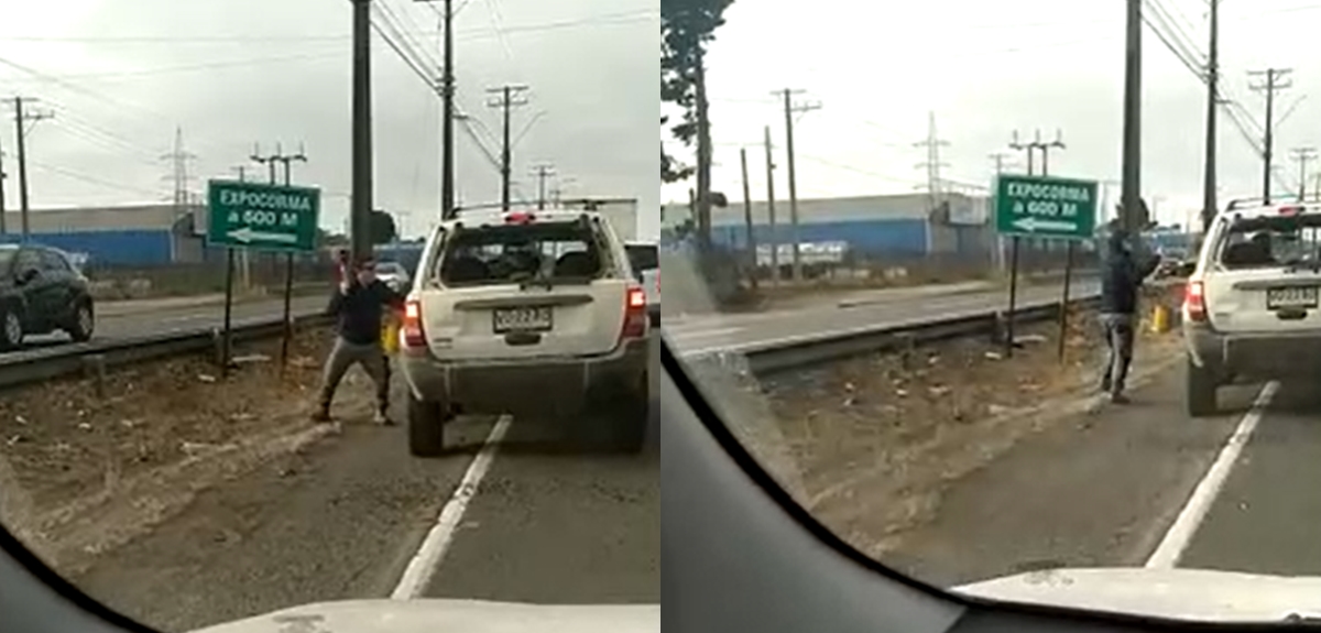 Conductor rompió vidrios de camioneta porque no permitieron que adelantara por la berma en Ruta 160