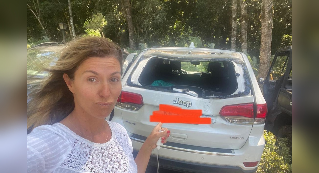 Árbol cayó sobre vehículo de Coni Roberts en Pucón: 