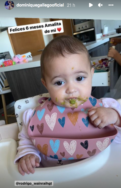 Dominique Gallego celebró los 6 meses de su hija Amalia con tierna postal: mostró lo grande que está